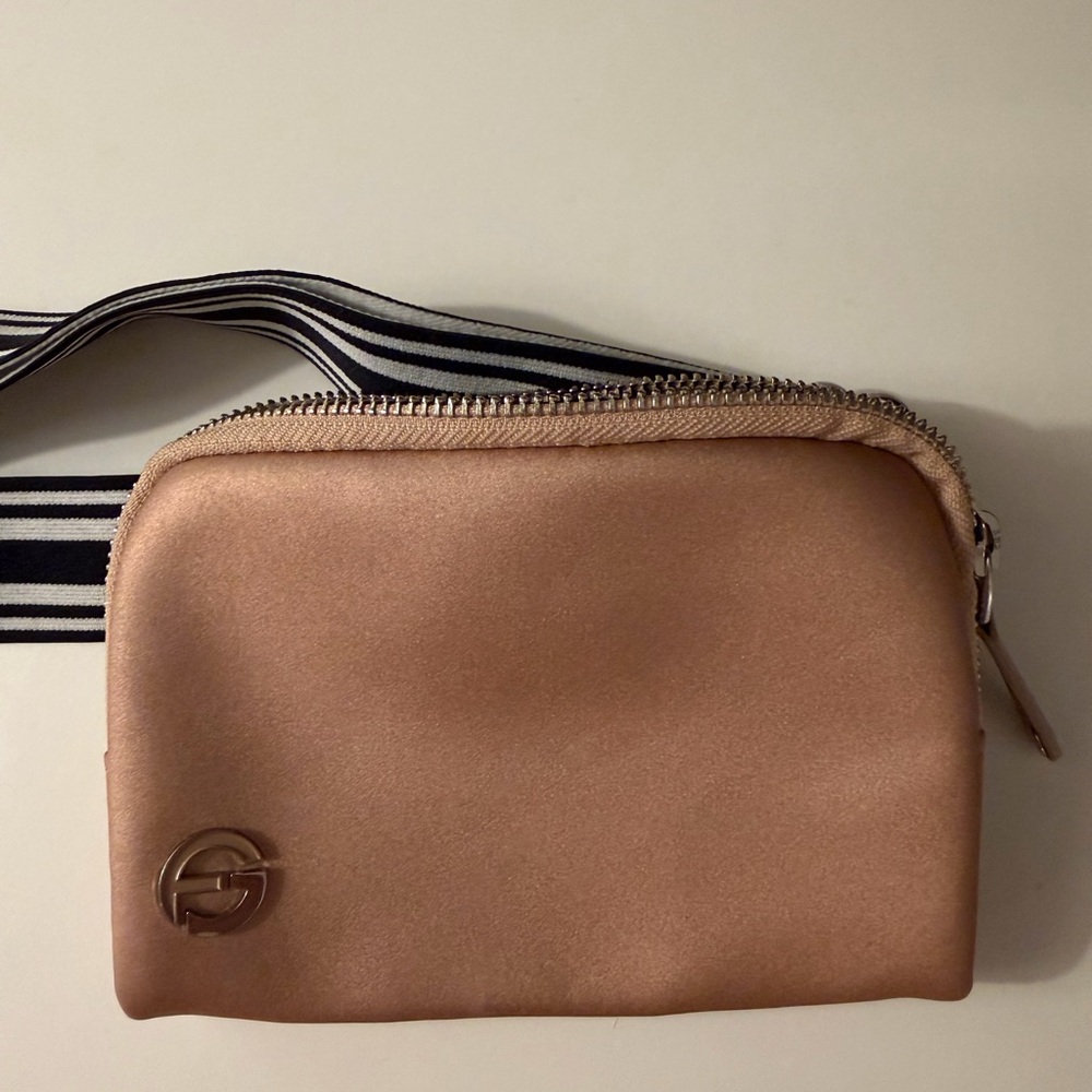 Sleek Satin Crossbody Bag with Logo